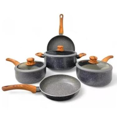 Imagem de Jogo de Panelas Antiaderente Cerâmica Indução e Gás 5 Peças - Lehaví, 