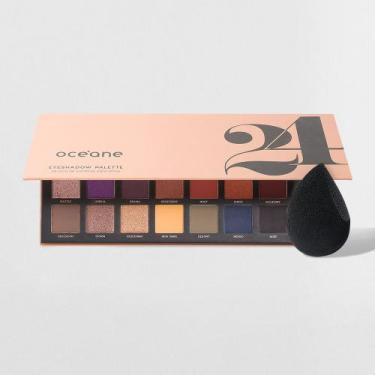 Imagem de Kit Paleta de Sombras 24 Cores + Esponja de Maquiagem Flat Drop Editio