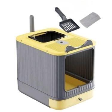 Imagem de Caixa De Areia Para Gato Quadrada Fechada Banheiro Grande Gatos (AMARELA)