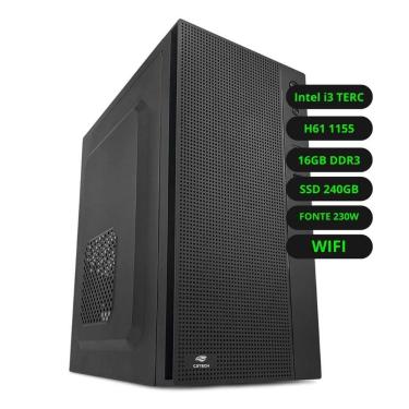 Imagem de Cpu Intel Core I3 Terceira Geração Placa Mãe H61 Memoria Ram 8gb Ssd 240gb Wifi Fonte 230w Bivolt