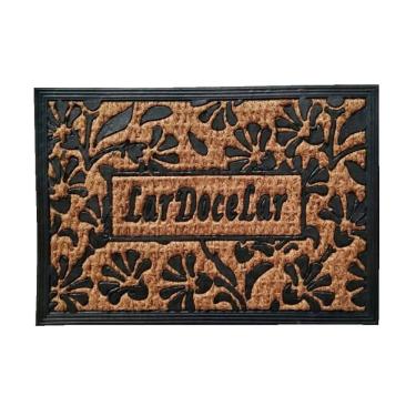 Imagem de Capacho Fibra De Coco Antiderrapante Panamá 40x60cm Uzoo - Floral