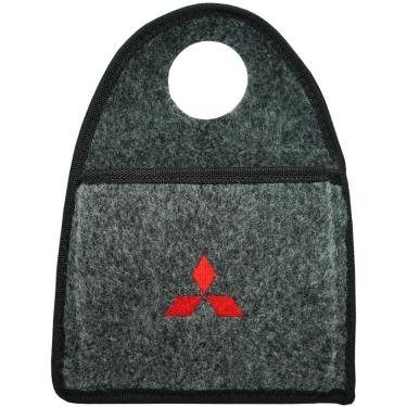 Imagem de Lixeira Lixinho Automotiva Carro Carpete Logo Bordado para Câmbio Grafite