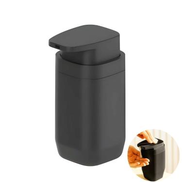 Imagem de Dispenser Porta Sabonete Líquido 380ml Banheiro Preto - Aura PSA400PTF Ou