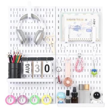 Imagem de Kit organizador de parede Pegboard Colville Heavy Duty 9 kg branco