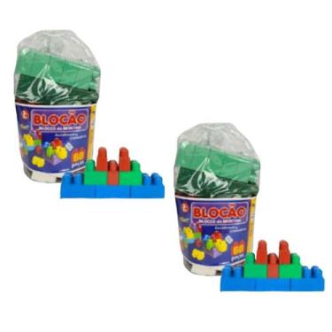 Imagem de Kit 2 Blocão De Montar 120 Peças Grandes Criativo Didático - Mini Toys