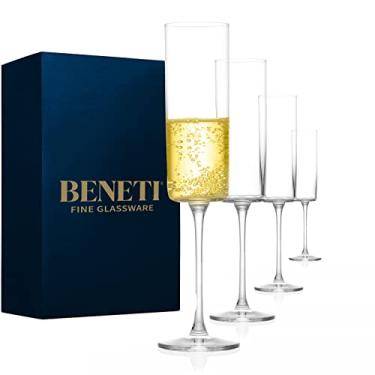 Imagem de Taças de champanhe conjunto de taças de champanhe de 118 a 170 ml, taças europeias de mimosa, taça quadrada de champanhe, presentes de noivado e casais, presentes de aquecimento de casa para casa