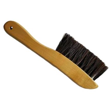 Imagem de oshhni Escova para trilhos de piscina, ferramenta de limpeza e manutenção de mesas de sinuca, áreas de difícil acesso, escova para trilhos de bilhar, cabo de, Cor de Madeira