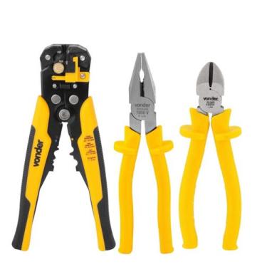 Imagem de Kit 3 Alicates Isolados 1000v Desencapador/univ/corte Vonder
