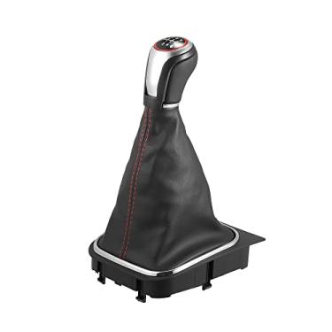 Imagem de X AUTOHAUX 1K071113CF 6 velocidades manual de câmbio de marcha com capa contra poeira tom de prata preto para Volkswagen Jetta 2006-2014 para Volkswagen R32 2004