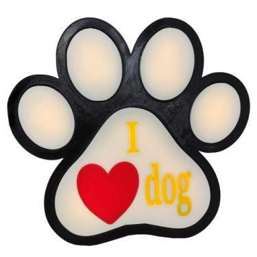Imagem de Luminária Pet Pata de Cachorro Dog 21cm Led Abajur Mesa 3D com Fonte -