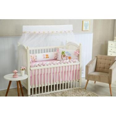 Imagem de Kit de Berço Safari Trança Rosa - Cantinho do Sonho