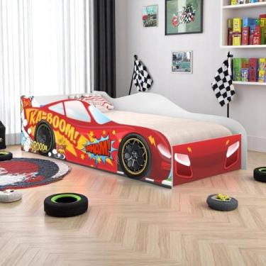 Imagem de Cama Kaboom Infantil 158cm x 73cm KMCB - Doce Sonho Móveis, Vermelho