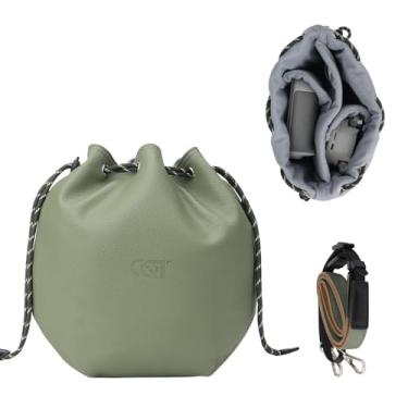 Imagem de CQT Bolsa tiracolo com cordão Mini 3 4 Pro, bolsa tiracolo de couro PU para drone DJI Mavic MINI 4 3 PRO 2 SE 4K e acessórios para drone NEO (verde oliva)