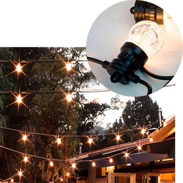 Imagem de Pisca Cordão Varal Solar Natal 10 Lâmpadas LEDs Amarelo 5M