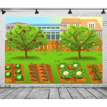 Imagem de CORFOTO 2,1 x 1,5 m tecido desenho animado país paisagem decoração fazenda festa de aniversário chá de bebê sessão de fotos adereços estúdio
