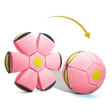 Imagem de Bobcow Bola de disco canina para cães pequenos, médios e grandes, bola de disco voador interativa portátil, bolas mágicas de OVNI, bolas de brinquedos para cães pop-up de descompressão para presentes