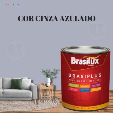 Imagem de Tinta Semi Brilho Cinza Azulado 800ml  Brasiplus Acrílica Lavável. - B