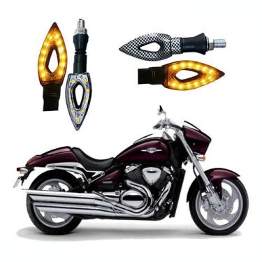 Imagem de Kit 4 Setas Esportivas Led P01C Carbono Modelo Flecha vazado Moto BOUL