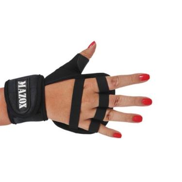 Imagem de Luva Punho Aberto Unissex Mazox Fitness Treino, M, Preto, Unissex