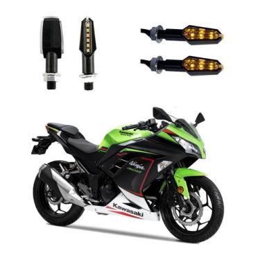 Imagem de KIT 4 Luz Seta Esportiva Pisca de Led Modelo P29 Para Moto NINJA 300 A