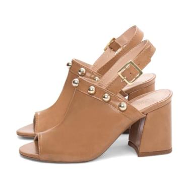Imagem de Sandália Ankle Boot Feminina Slato Bloco Grosso Caramelo Torricella AVS 776B (Caramelo, BR, Adulto, Numérico, 35)
