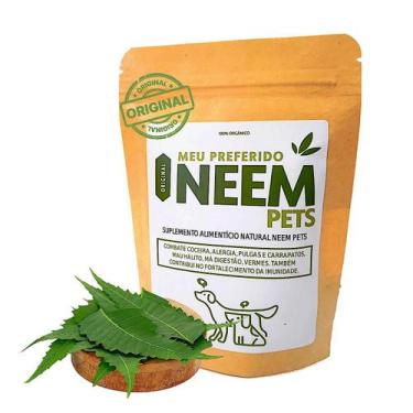 Imagem de Vitamina Natural Neem Pet 100 Combate Tártaro e Mau Hálito Para Cães e