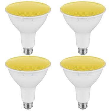 Imagem de Sunco Lâmpadas LED amarelas para ambientes externos PAR38 repelente de insetos para varanda, quintal, exterior, 13W = 90W, brilho âmbar 2000K, regulável, 1050 LM, E26, classificação molhada