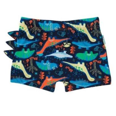 Imagem de Sunga Boxer Infantil Proteção UV 50+ Dinossauros Marinho Tip Top-Masculino