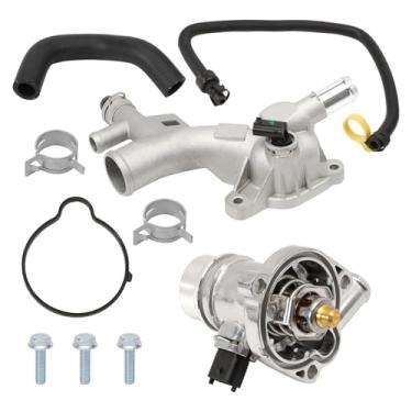 Imagem de Caixa de termostato de refrigeração de alumínio atualizado e kit de saída de água adequado para Curze 2011-2016 Sonic, 2012-2020 Trax, 2015-2020, Encore 2013-2020 Substituir 25193922 55565334 55579010