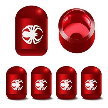 Imagem de 4Pcs Car Tire Valve Stem Air Caps Cover Multicolor Tire Wheel Cap Universal Metal Combo Set Styling Decoration Accessories for SUV Truck Motorcycles Model (Red, Spider)