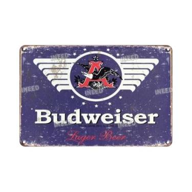 Imagem de Placa De Parede De Metal Vintage Com Logotipo Da Budweiser, Para Decor