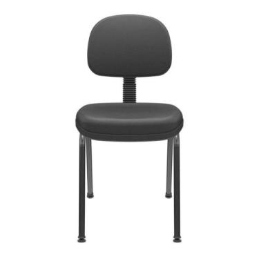 Imagem de Cadeira Operativa Plus Fixa 4 Pes Tecido Preto Plaxmetal