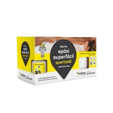 Imagem de Rejunte Epóxi Super Fácil 1Kg Quartzolit Varias Cores, Branco