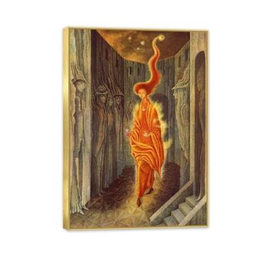 Imagem de Remedios Varo Decor Prints The Call Canvas Surrealism Wall Decor Remedios Varo Arte de parede emoldurada para sala de estar banheiro presente pronto para pendurar 70 x 50 cm (71.1x50.8 cm) moldura