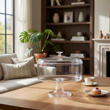 Imagem de Taça Sobremesa Bolo Doce Festa Acrílico Redonda 2,2l Paris - LSC Toys