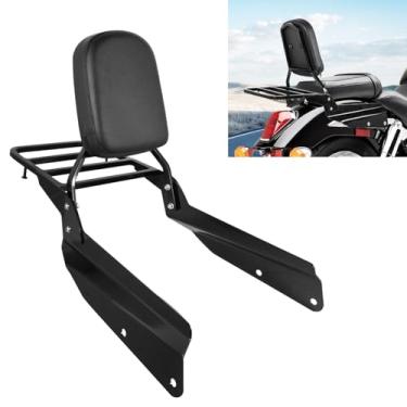 Imagem de DSISIMO Encosto de passageiro de motocicleta Sissy Bar com almofada de descanso traseiro e bagageiro compatível com Honda VTX1300 VTX1800 N/R/S/T 2002-2009 encosto