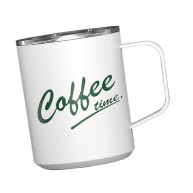 Imagem de simhoa Caneca térmica para café com alça, para acampamento e viagem, para escritório, Branco