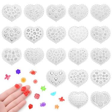 Imagem de Ptwola 20 peças de moldes de argila de polímero de flor pequena, mini moldes florais de silicone, margarida rosa, artesanato, ferramenta de corte faça você mesmo para joias, decoração de brincos