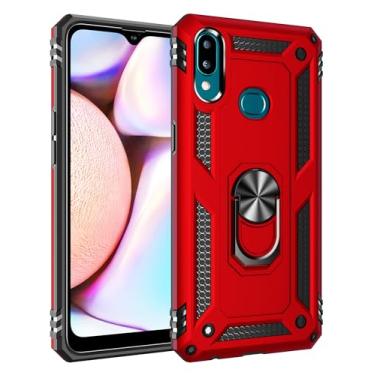 Imagem de SORAKA Capa para Samsung Galaxy A10s com suporte para anel Capa Slim Fit de TPU macio Capa Samsung Galaxy A10s com placa de metal para suporte magnético de telefone para carro