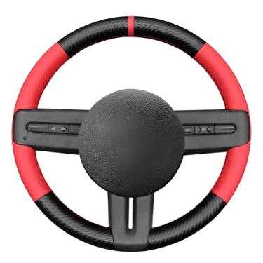 Imagem de MEWANT Capa de volante para Ford Mustang 2005-2012 costurada à mão