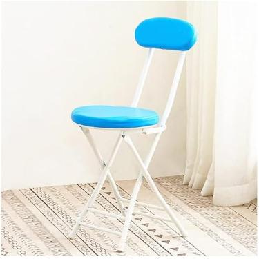 Imagem de NEWCES Cadeira dobrável estofada cadeira dobrável cor sólida portátil sem apoio de braço assento de jantar acolchoado para casa interior hotel assento de jantar acolchoado forte e resistente (cor: a)
