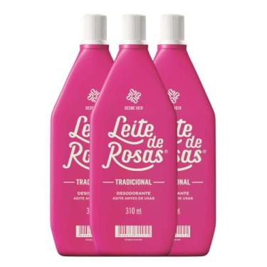 Imagem de KIT 3 DESODORANTE CORPORAL LEITE DE ROSAS 310ML FRAGRANCIA SUAVE FRESCOR IMEDIATO