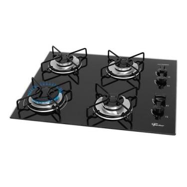 Imagem de Fogao cooktop a gás fischer 4 bocas fit line trempe esmaltada aramado 
