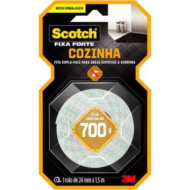 Imagem de Scotch, 3M, Fixa Forte, Fita Dupla Face para Cozinha, 24mm x 1,5m