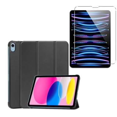 Imagem de Case Capa Anti Impacto Compatível para iPad A16 2025 (11a Geração) 10.9 Função Sleep Magnética + Película de Vidro (Preto)
