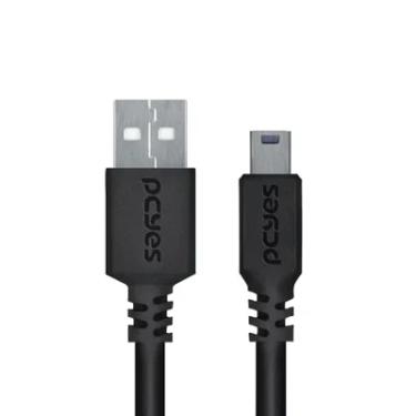 Imagem de Cabo USB A 2.0 Macho Para Mini USB B Macho 28awg Puro Cobre 3 Metros, Puanm2-3