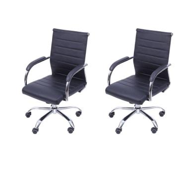 Imagem de Kit 2 Cadeiras para Escritórios Diretor Esteirinha Florença Preto