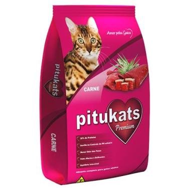 Imagem de Ração Para Gato Pitukats Sabor Carne 1Kg