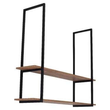 Imagem de Prateleira Dupla Estilo Industrial Teto Parede 60cm PM FS - Fassin Sho