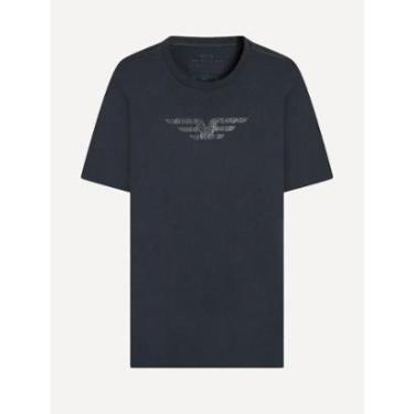 Imagem de Camiseta Ellus Masculina Cotton Fine Easa Ray Classic Azul Marinho-Masculino